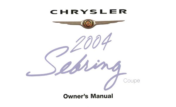 2004 Chrysler Sebring Coupe Owner's Manual
