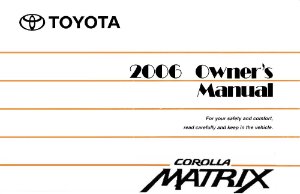 2006 Toyota Matrix Owner's Manual
