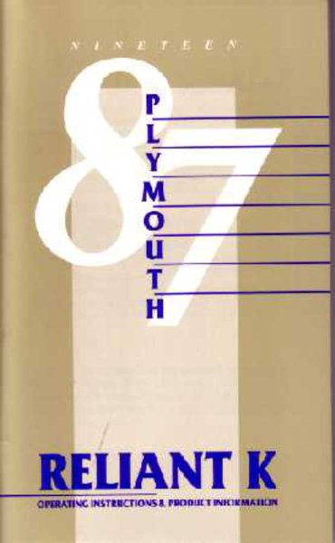 1987 Plymouth Reliant Owner's Manual
