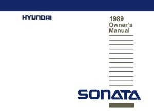1989 Hyundai Sonata Owner's Manual