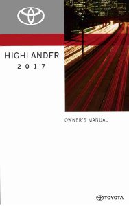 2017 Toyota HIGHLANDER Owner's Manual