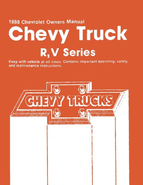 1988 Chevrolet R, V Series Owner's Manual