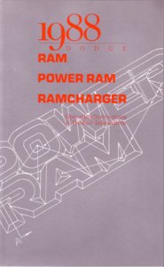 1988 Dodge Ramcharger Owner's Manual