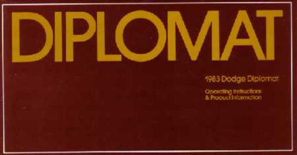 1983 Dodge Diplomat Owner's Manual
