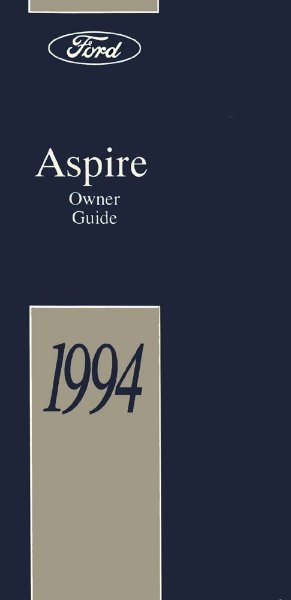 1994 Ford Aspire Owner's Manual