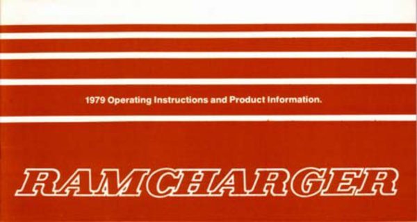 1979 Dodge Ramcharger Owner's Manual