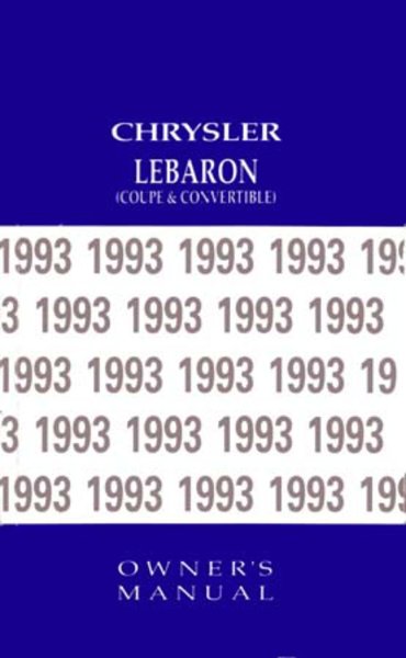 1993 Chrysler Lebaron Owner's Manual