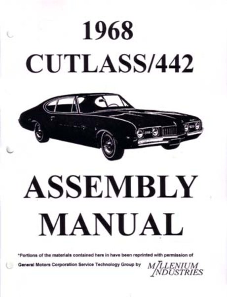 1968 Oldsmobile Cutlass Assembly Manual Book Rebuild Instructions Illustrations