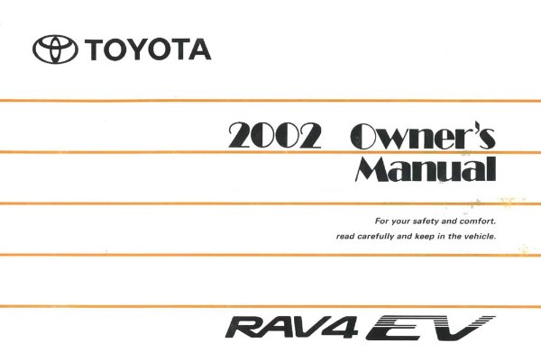 2002 Toyota Rav4 EV Owner's Manual
