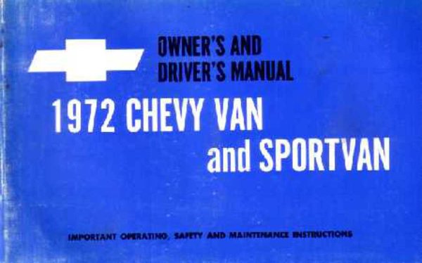 1972 Chevrolet G10, G20, G30 Owner's Manual