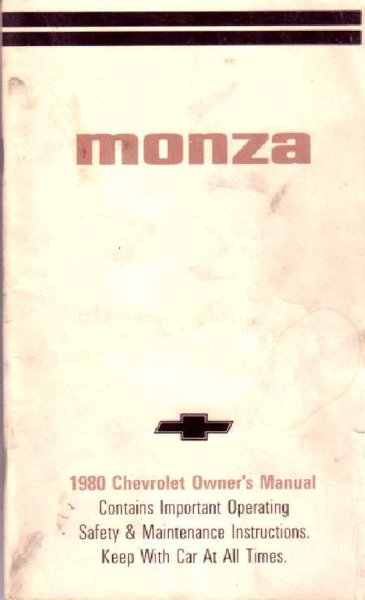 1980 Chevrolet Monza Owner's Manual
