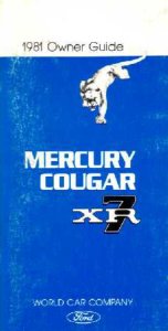 1981 Mercury Cougar XR7 Owner's Manual
