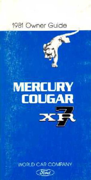 1981 Mercury Cougar XR7 Owner's Manual