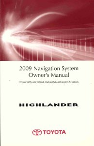 2009 Toyota Highlander Owner's Manual