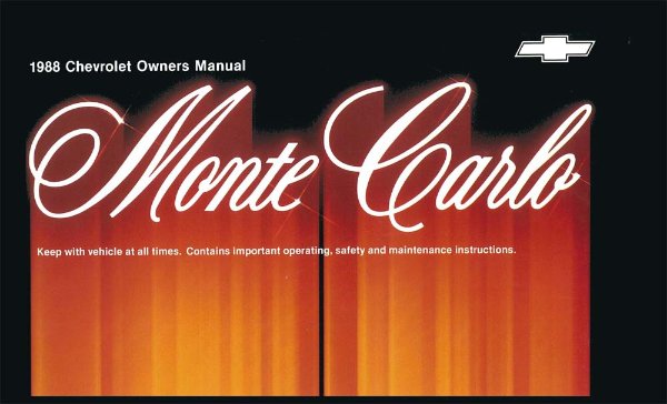 1988 Chevrolet Monte Carlo Owner's Manual