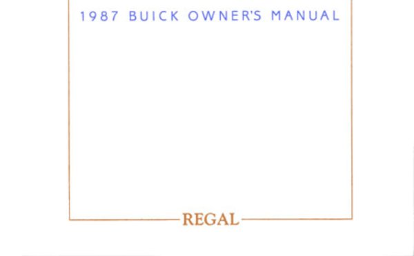 1987 Buick Regal Owner's Manual