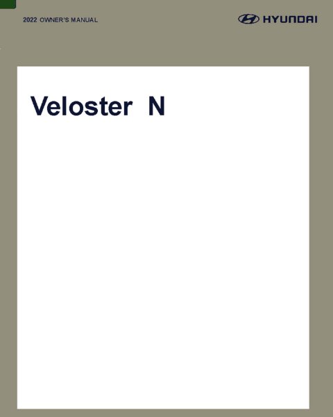 2022 Hyundai Veloster N Owner's Manual