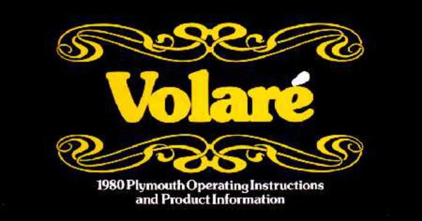 1980 Plymouth Volare Owner's Manual