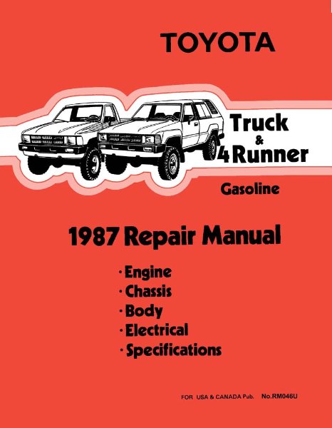 1987 Toyota 4Runner, Pickup Factory Shop Service Manual