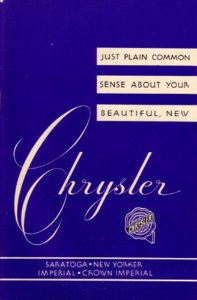 1951–1952 Chrysler New Yorker, Imerial Owner's Manual