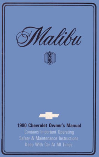 1980 Chevrolet Malibu Owner's Manual