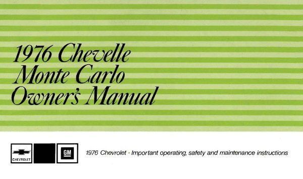 1976 Chevrolet Chevelle, Monte Carlo Owner's Manual