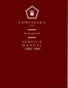 1990–1991 Chrysler Maserati Factory Shop Service Manual