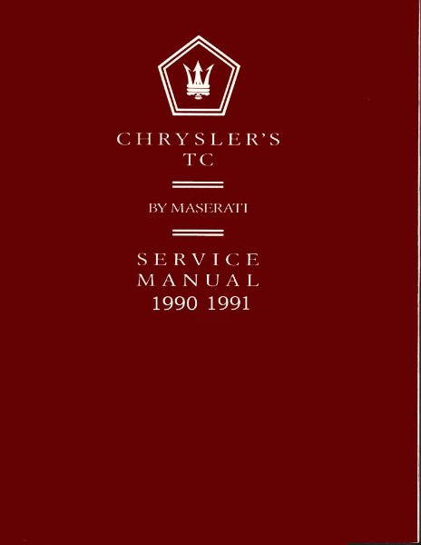 1990–1991 Chrysler Maserati Factory Shop Service Manual