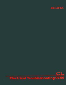 1997-1999 Acura CL Electrical Troubleshooting, ETM Wiring Diagrams Manual
