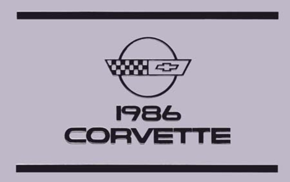 1986 Chevrolet Corvette Owners Manual User Guide