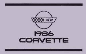 1986 Chevrolet Corvette Owner's Manual