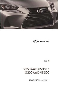 2018 Lexus IS 300, IS 350 Owner's Manual