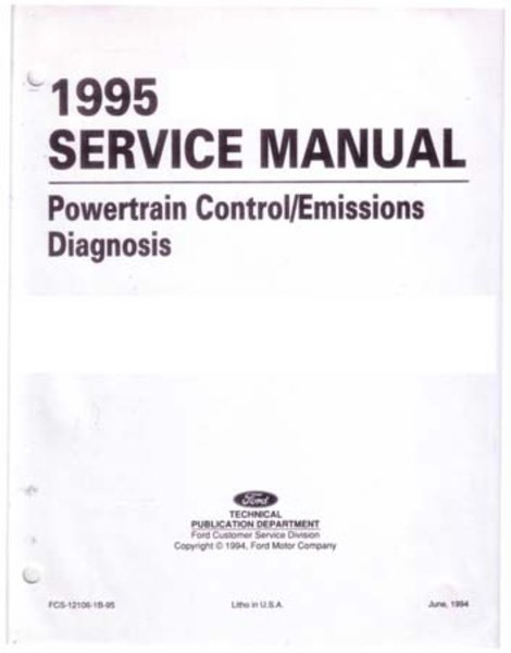1995 Ford Lincoln Mercury Emissions Diagnosis Procedure Manual