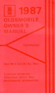 1987 Oldsmobile Toronado Owner's Manual