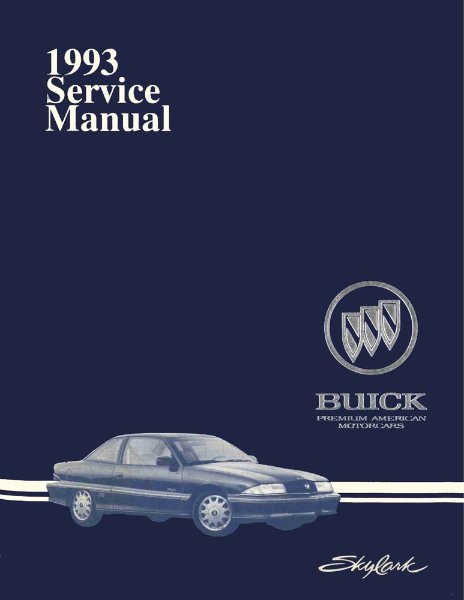 1993 Buick Skylark Factory Shop Service Manual