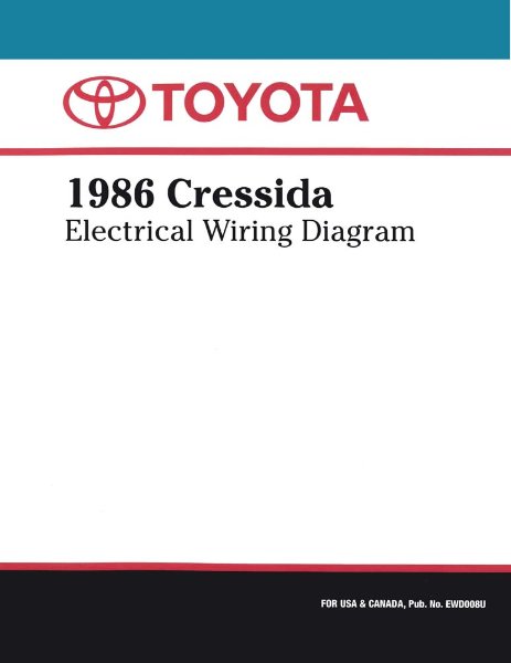 1986 Toyota Cressida Wiring Diagrams Manual
