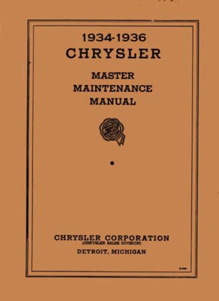 1934–1936 Chrysler All Models Factory Shop Service Manual