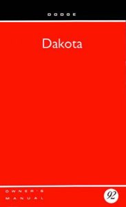 1992 Dodge Dakota Owner's Manual