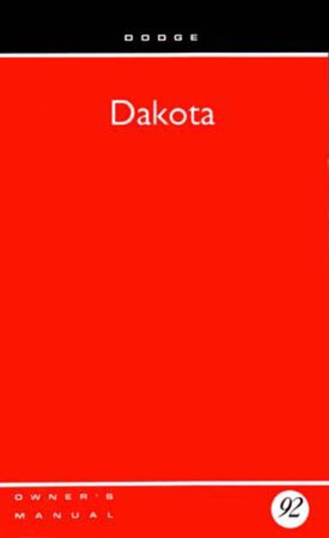 1992 Dodge Dakota Owner's Manual