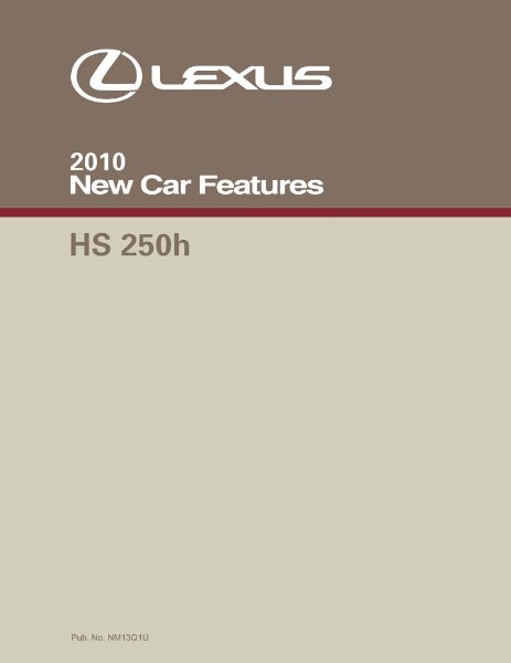 2010 Lexus HS 250H Factory Shop Service Manual