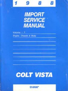 1988 Dodge Colt Vista Factory Shop Service Manual