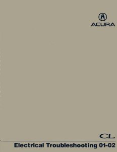 2001-2002 Acura CL Electrical Troubleshooting, ETM Wiring Diagrams Manual