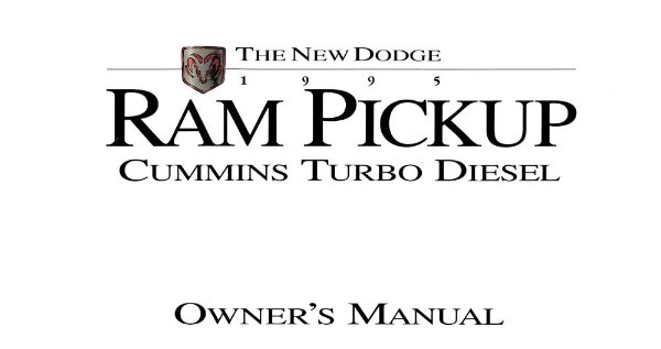 1995 Dodge Ram Diesel Truck Owner's Manual