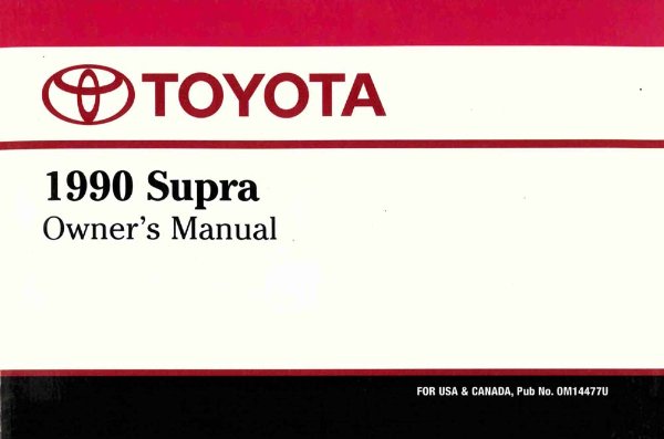 1990 Toyota Supra Owner's Manual