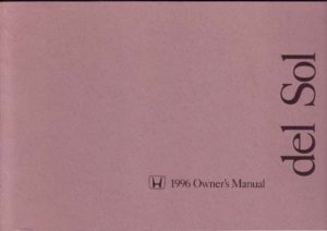 1996 Honda Del Sol Owner's Manual