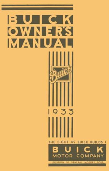 1933 Buick Series 50, Series 60, Series 80, Series 90 Owner's Manual