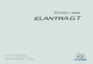 2013 Hyundai Elantra Owner's Manual