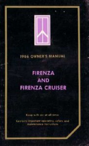 1986 Oldsmobile Firenza Owner's Manual