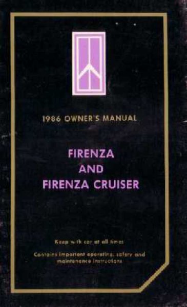 1986 Oldsmobile Firenza Owner's Manual