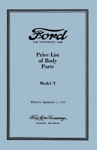 1923 Ford T Parts Book